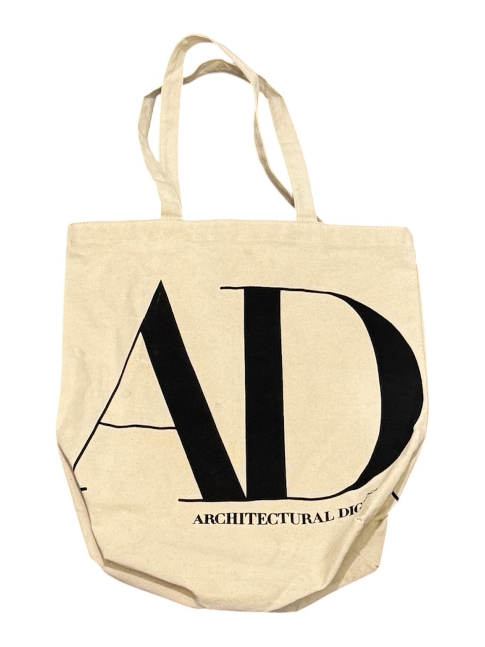Architectural Digest Tote Bag Canvas AD Logo Magazine Double Handles Reusable